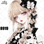 👘original sticker « no.8919 »     //     人物ステッカー オリジナルステッカー オリジナル人物ステッカー ステッカー cotton melody
