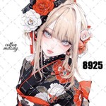 👘original sticker « no.8925 »     //     人物ステッカー オリジナルステッカー オリジナル人物ステッカー ステッカー cotton melody