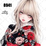 👘original sticker « no.8941 »     //     人物ステッカー オリジナルステッカー オリジナル人物ステッカー ステッカー cotton melody