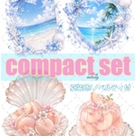 【夏装飾】compact set / 25種類各3枚 / cotton melody / 人物ステッカー / 装飾ステッカー / 夏モチーフイラスト 【限定ノベルティ付】