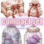 【和装飾】compact set / 25種類各3枚 / cotton melody / 人物ステッカー / 装飾ステッカー / 和柄イラスト 【限定ノベルティ付】