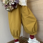 【定番★人気】大人のバルーンパンツ◉ポケット後ろ☆ワッシャー生地◇マスタード