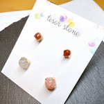 【時々出品】　片耳ピアス4種　天然石一粒ピアス/Gサージカルステンレス