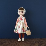 【1/6・21cmドールoutfit】ノースリーブワンピース(ばらa)