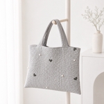 ハート刺繍ヌビバッグ♡パールつき