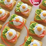 ハムエッグトーストねっこねこキーホルダー