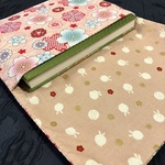 波桜×うさぎ柄桃＊御朱印帳入れ/1,2冊用/再販なし