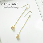 14kgf＊スワロフスキー一粒ピアス＊シルク