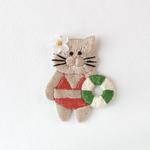 海行くにゃ猫🐈🏖️ブローチ/キーホルダー/ヘアゴム用
