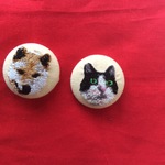 わんちゃんねこちゃん刺繍くるみボタン(オーダーメイド)