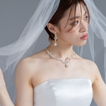 ◇ネックレス ＆ピアスorイヤリング◇ウェディング アクセサリー セット ブライダル シルバー 1