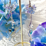 紫陽花💙💜ガラス紫陽花が綺麗な大人綺麗ピアス　イヤリングヾ(๑╹◡╹)ﾉ" ⭐️⭐️アレルギー対応致します⭐️⭐️