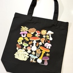 『Mushrooming』ブラックトートバッグ