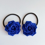 つまみ細工 青薔薇のヘアゴムA