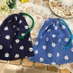 【再6】パンダペンギン19×17⭐️クマもいます❤️可愛いコップ袋マスタードorコバルトブルー⭐️男の子