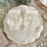 2色の花びら パール ツイストバー《ピアス/イヤリング》
