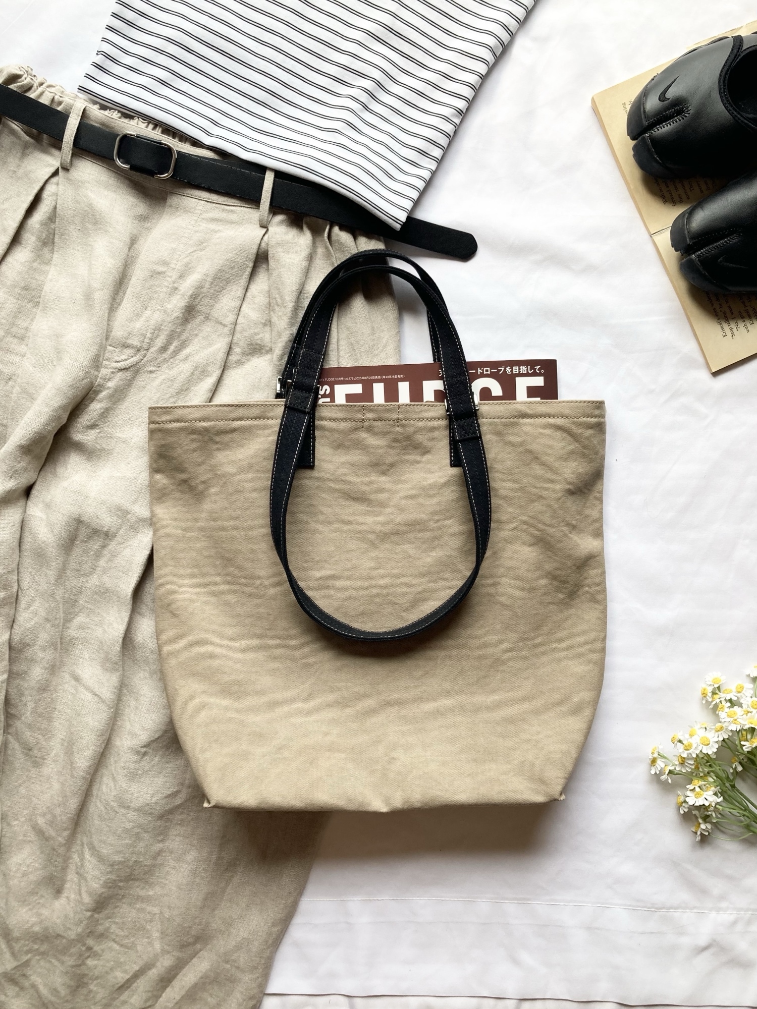 ボーダースタイルがこなれるborder tote bag（beige） 7,326円
