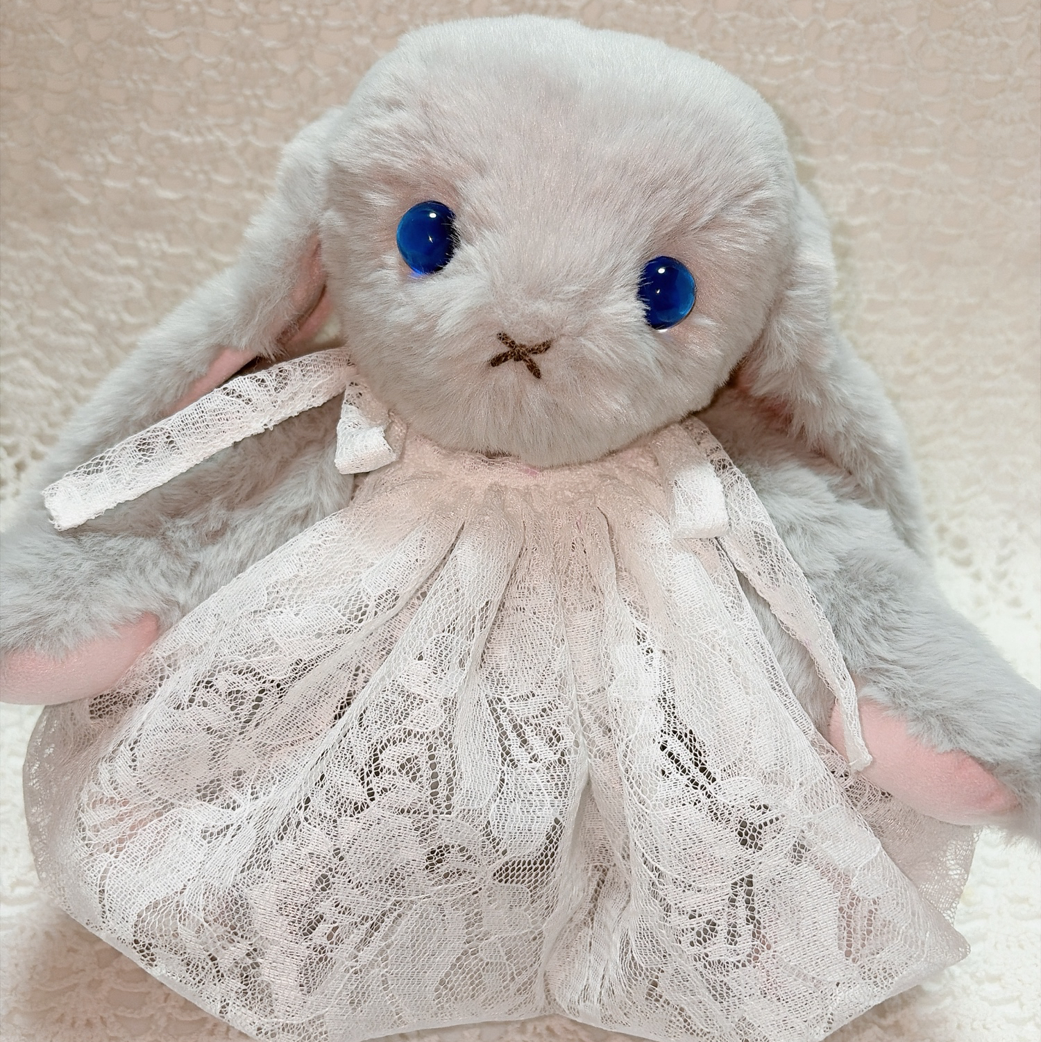 受注生産 おもちみたいなふわふわうさぎさん ぬいぐるみ ホワイト