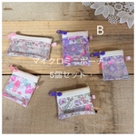 B 🉐5個セット 小さな小さなミニチュアクリアポーチ 中身が見えるので便利 推し活 お薬 ミニチュアの収納に リバティ 