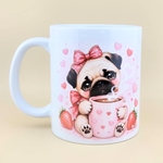 パグ　コーヒー　ラブリーマグカップ　
