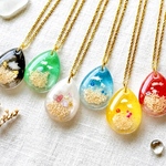 星の砂入りグラデーションネックレス｜海の思い出アクセ