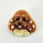 トイプードルのビーズ刺繍ブローチ