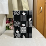 文鳥　白文鳥　市松模様　鳥柄　和柄　お薬手帳ケース　保険証ケース　カードケース
