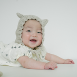 猫耳 ベビーボンネット コットン100% 赤ちゃん 帽子 新生児 春夏 ナチュラル 男の子 女の子 出産祝い ギフト