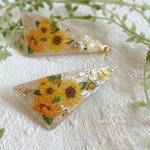 大人気♡ひまわりのキラキラバレッタ　ホワイトC