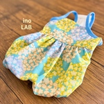 【夏限定】ひんやり冷感ワンピース｜濡らして涼しい◎アジサイ柄のふんわりバルーンシルエット犬服
