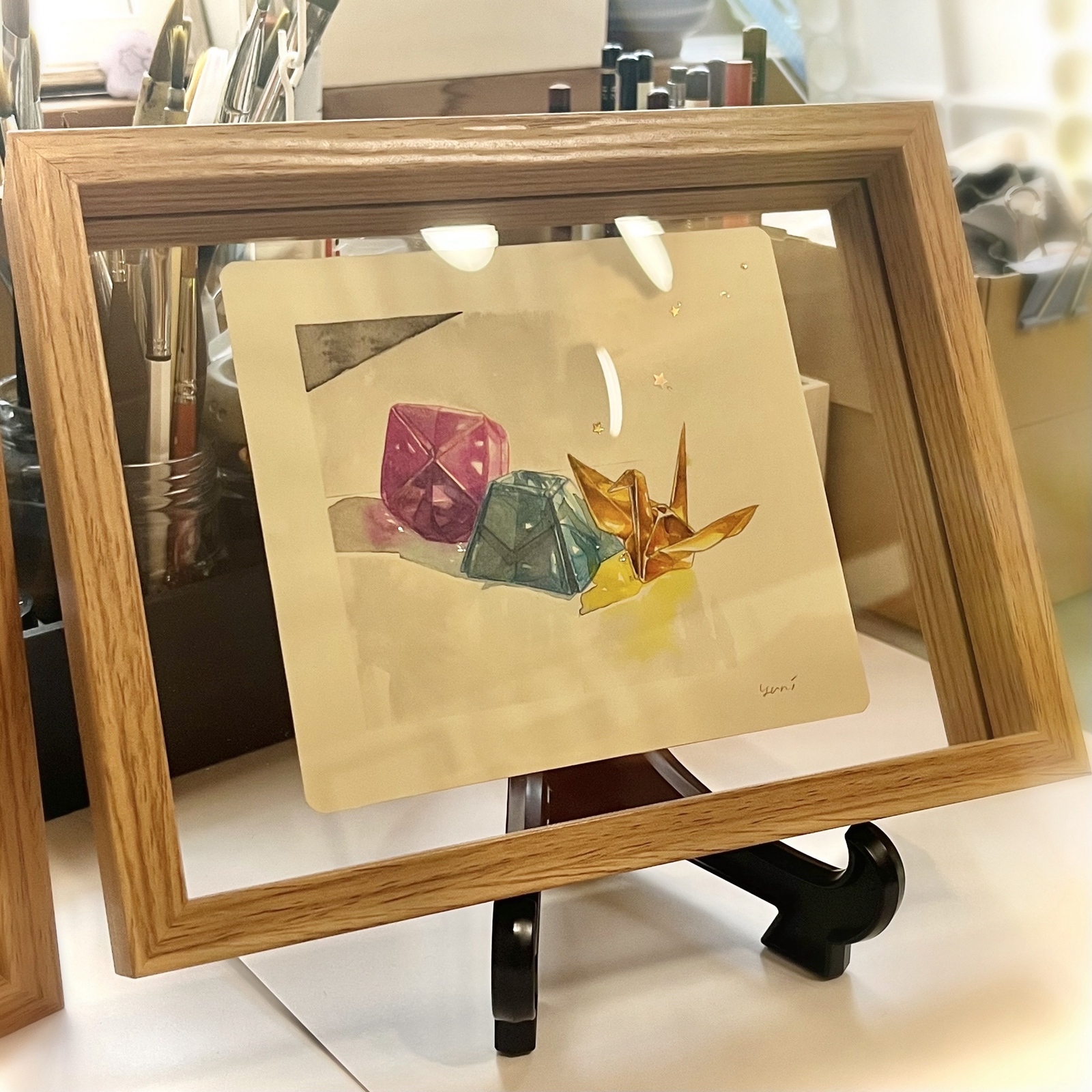 富士山とキラキラ日鶴（2）【原画】 7,400円