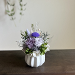 【再販】仏花　プリザーブドフラワーお供え花　パープル系　命日　お彼岸　ペット用お供え花　プレゼント　インテリア　ギフト