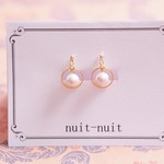 【再】『コットンパールを抱きしめて』樹脂ノンホールピアス(樹脂製イヤリング)