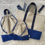 入園入学　4点セット シンプルで可愛い❤︎  スッキリとした持ち手とタグでオシャレに！　レッスンバック　上履き入れ　体操服袋　給食袋　入園入学準備　無地