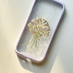 【ブルーファンタジアブーケ】 押し花スマホケース　iphoneケース スマホケース　全機種対応　手帳型　ソフトケース　かすみ草　ブーケ　14 13 SE2 8 11 11pro 12 X XR