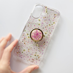 【スターチス × かすみ草】 押し花スマホケース　ソフトケース　手帳型ケース　バンパーケース　ショルダー　アンドロイド　ハイブリッドケース　スマホリング　全機種対応　スマホケース　iphone17