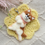 羊毛フェルト/柴犬ごろごろストラップ