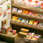 あなただけの駄菓子屋さん　名入れ無料　ミニチュア・ミニチュアフード・ドールハウス（幅22㎝高18cm奥17㎝）
