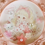 いちごワンピースの女の子 イラスト シーグラスアート