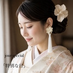  【No.700】淡水パール　マットシルバーフラワー3連　つぼみ　フリンジ  ブライダル　ウエディング　挙式　結婚式　ウェディング　ピアス　イヤリング