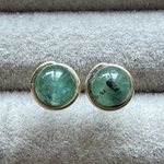 【再販】 エメラルド 1粒ピアス  14kgf
