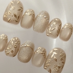 Botanical mirage  ベージュ スキンカラー ボタニカル フラワーネイル  ミラーネイル  マグネットネイル  ネイルチップ  ブライダル  前撮り  卒業式  入学式 オケージョン