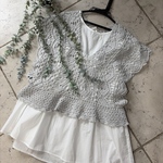 ☆crochet フリル プルオーバー☆ライトグレー