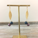 深い秋色木の実とスターダストリーフピアス 