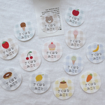 タグサイズカット済み30P　ノンアイロンアイロン2WAY【 ギンガムチェック＆モチーフ 】 *名前シール*布*アイロン不要*耐水*耐水*名入れ*おしゃれ*大人可愛い*ハンドメイド*タグ用
