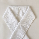 【涼やかな波模様】幾何学・刺繍コットンレース・オフホワイト・オフ白・春・夏・半衿・半襟