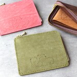 【名入れ可】カピバラのL字ファスナー コンパクト財布　ピンク×ボルドー