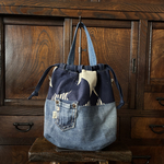 m492巾着bag(デニム＆紺色)