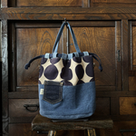 sowelu2015様専用　m493巾着bag(デニム＆紺色ドット)