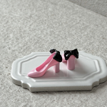 ピンク×黒バックリボンパンプス　1/6ドール用22cmドールサイズアウトフィット
